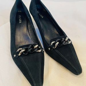 Prada Suede Low kitten heels
